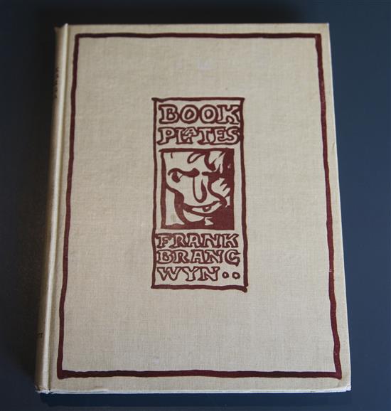 Brangwyn, Frank - Book Plates, 4to, beige cloth, 69 black and white and coloured plates, compiled by Eden